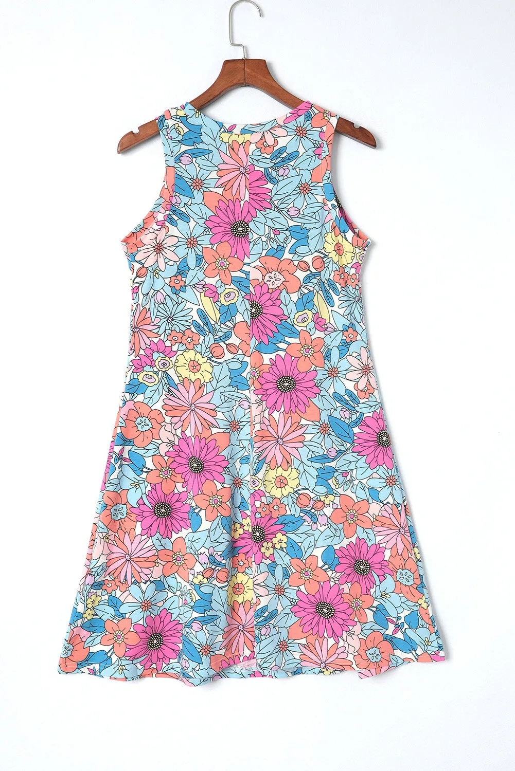 * APP EXCLUSIVE* Floral Round Neck Sleeveless Dress