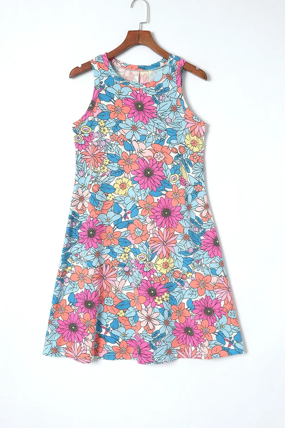 * APP EXCLUSIVE* Floral Round Neck Sleeveless Dress