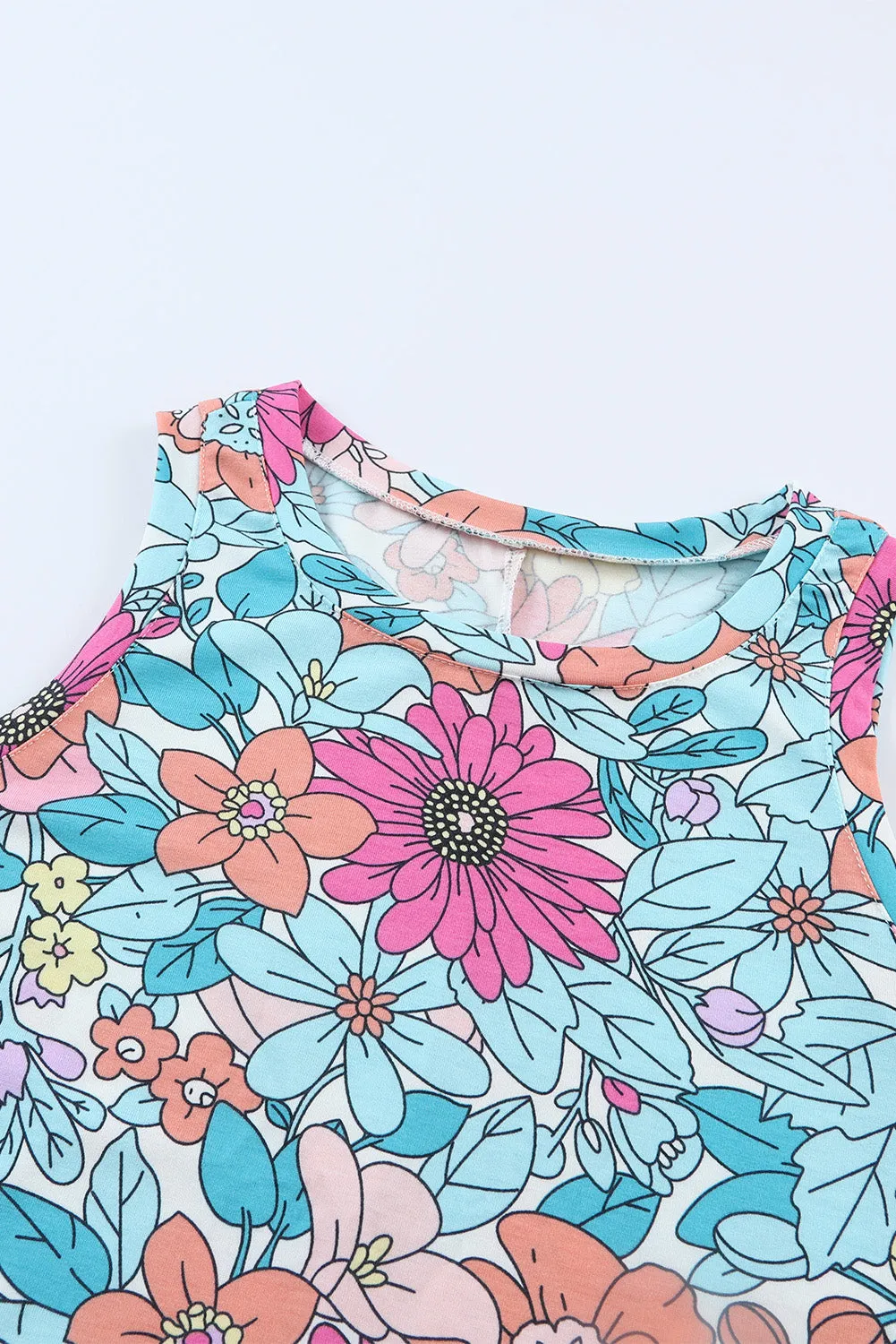 * APP EXCLUSIVE* Floral Round Neck Sleeveless Dress