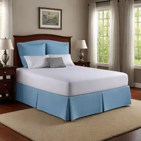 18 Inch Drop Bed Skirt Sky Blue Egyptian Cotton 1000TC