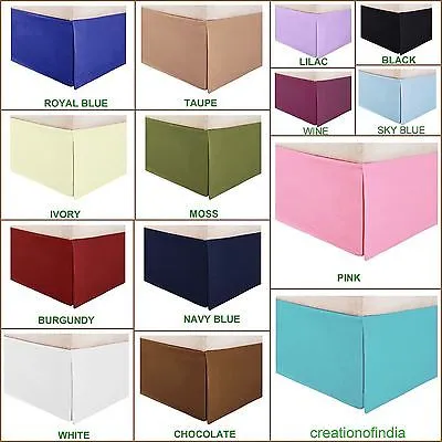 18 Inch Drop Bed Skirt Sky Blue Egyptian Cotton 1000TC