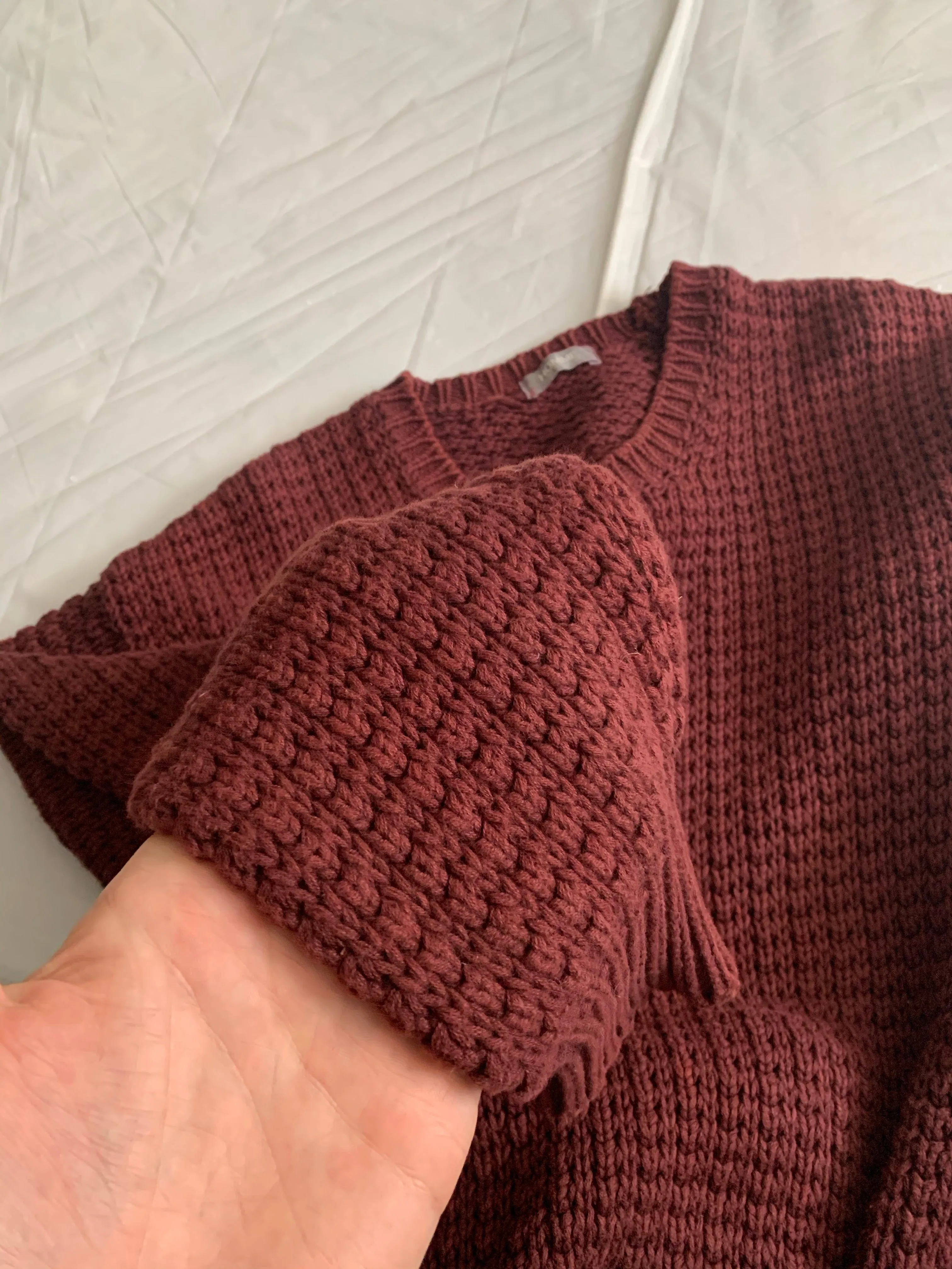 1980s CDGH Maroon Heavy Cotton Knitted Sweater - Size M