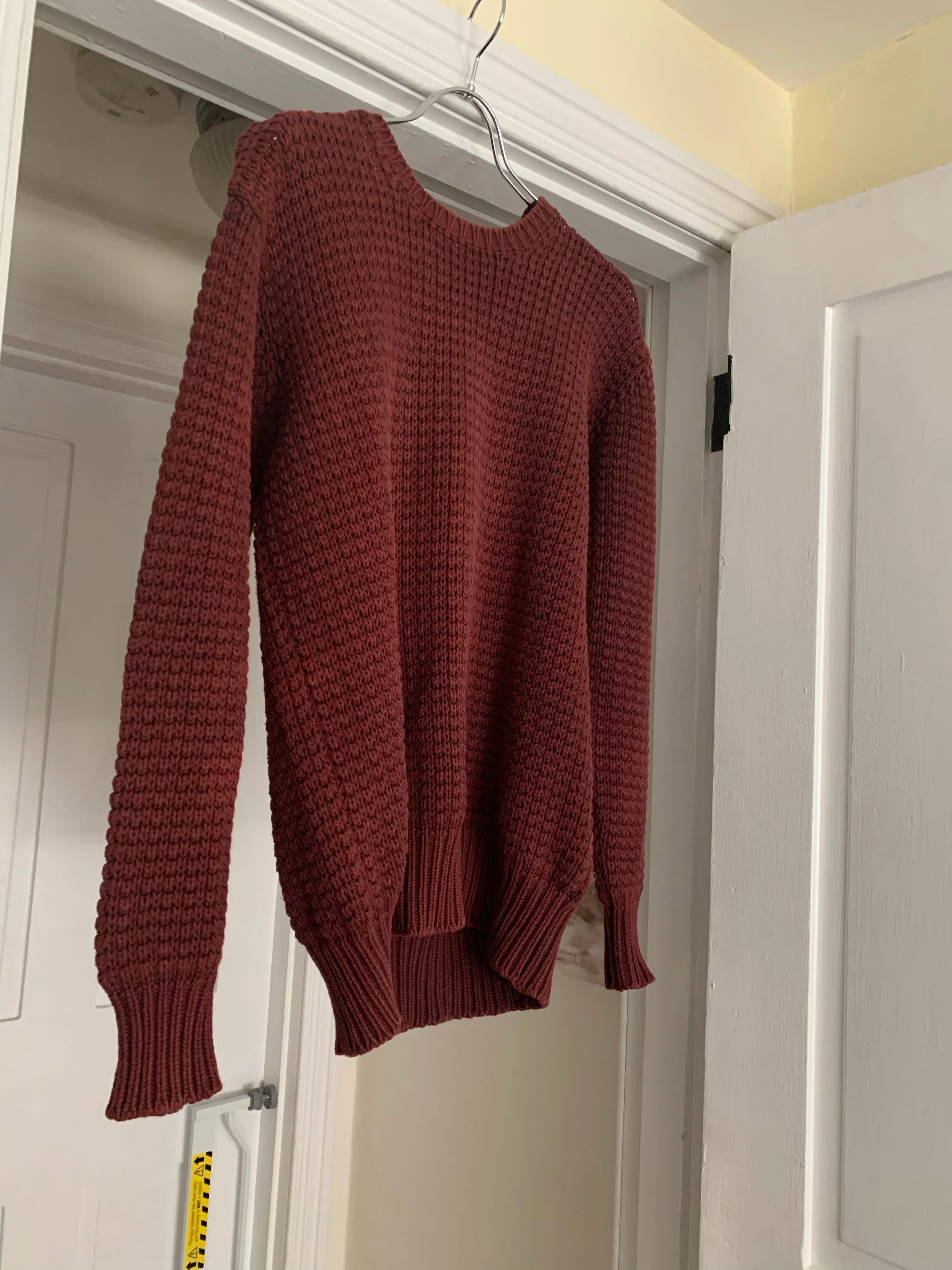 1980s CDGH Maroon Heavy Cotton Knitted Sweater - Size M