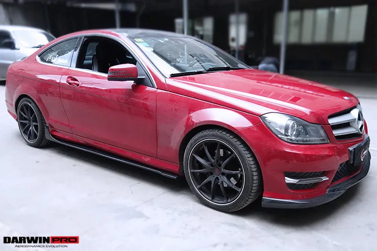 2012-2014 Mercedes Benz W204 C Class Coupe DP Style Carbon Fiber Side Skirts Under Board