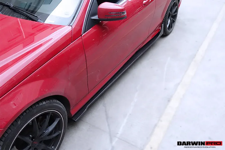 2012-2014 Mercedes Benz W204 C Class Coupe DP Style Carbon Fiber Side Skirts Under Board