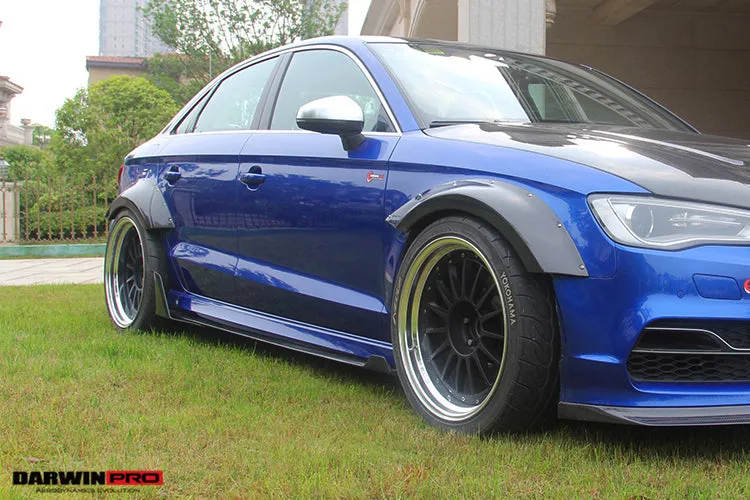 2013-2016 Audi S3 & A3 Sline Sedan BKSS Style Side Skirts with Winglets