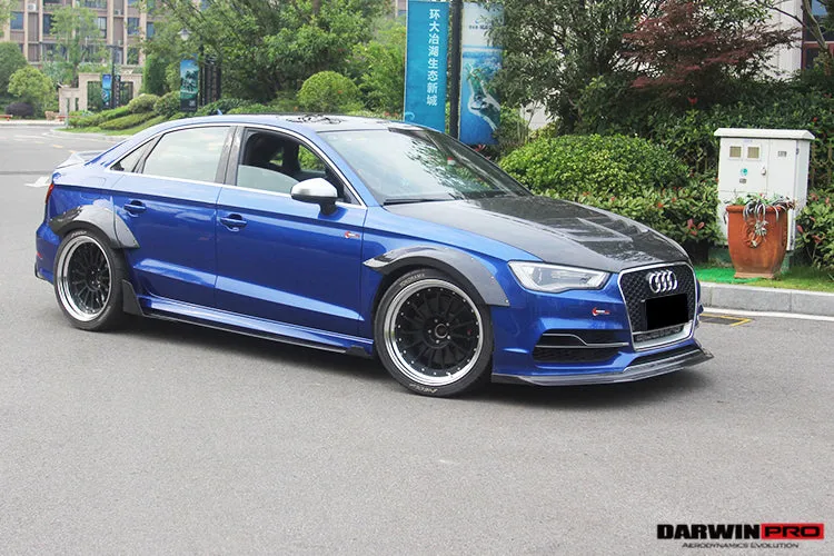 2013-2016 Audi S3 & A3 Sline Sedan BKSS Style Side Skirts with Winglets
