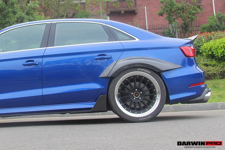 2013-2016 Audi S3 & A3 Sline Sedan BKSS Style Side Skirts with Winglets