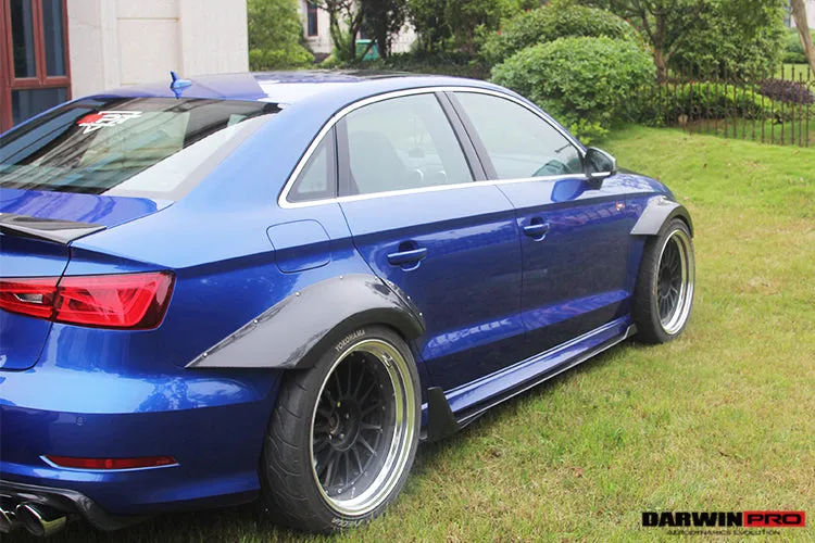 2013-2016 Audi S3 & A3 Sline Sedan BKSS Style Side Skirts with Winglets