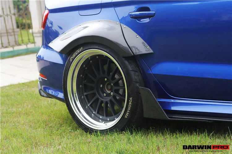2013-2016 Audi S3 & A3 Sline Sedan BKSS Style Side Skirts with Winglets