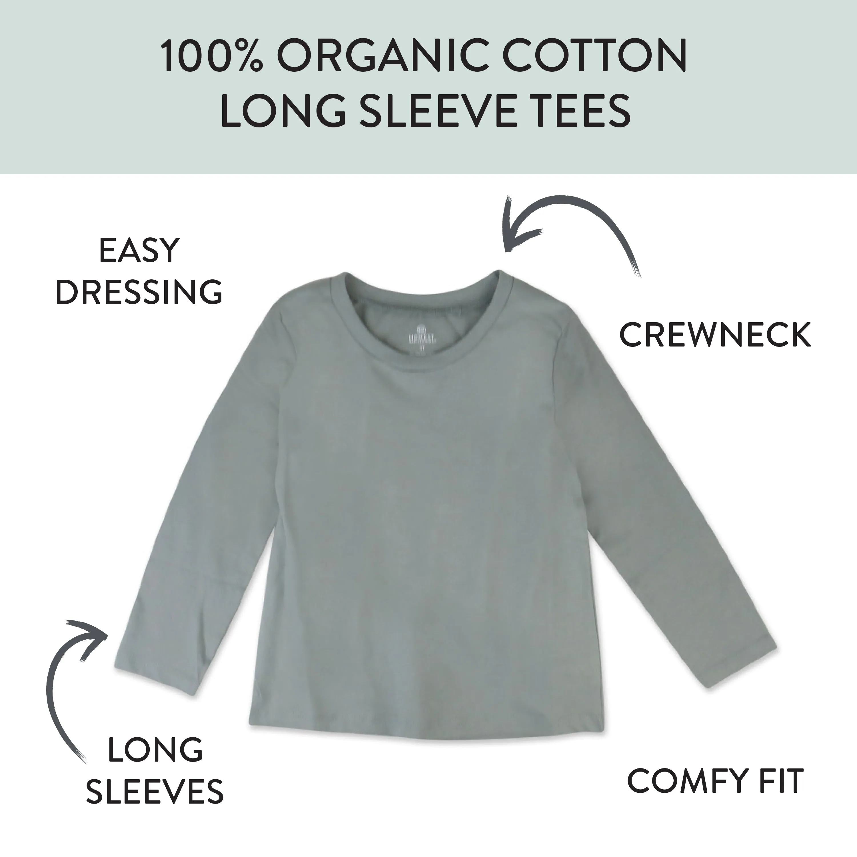 5-Pack Premium Organic Cotton Long Sleeve T-Shirts for Everyday Comfort
