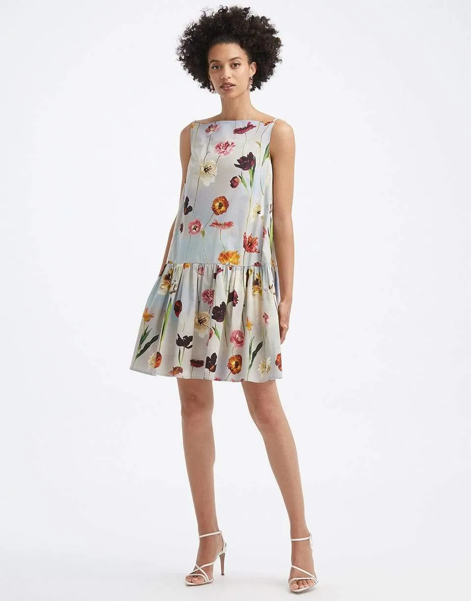 A-Line Floral Bow Dress