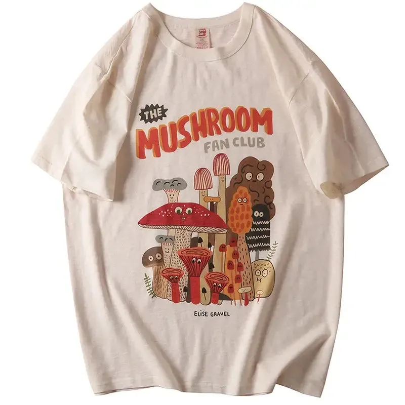 Aesthetic Oversized Mushroom Short Sleeve T Shirt