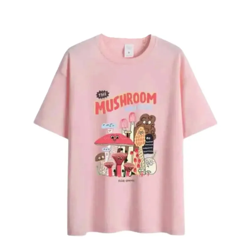 Aesthetic Oversized Mushroom Short Sleeve T Shirt