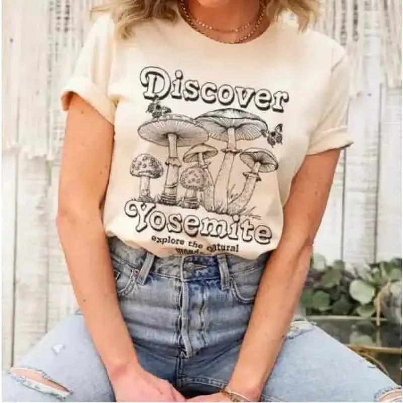 Aesthetic Oversized Mushroom Short Sleeve T Shirt