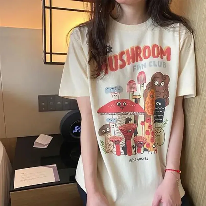 Aesthetic Oversized Mushroom Short Sleeve T Shirt