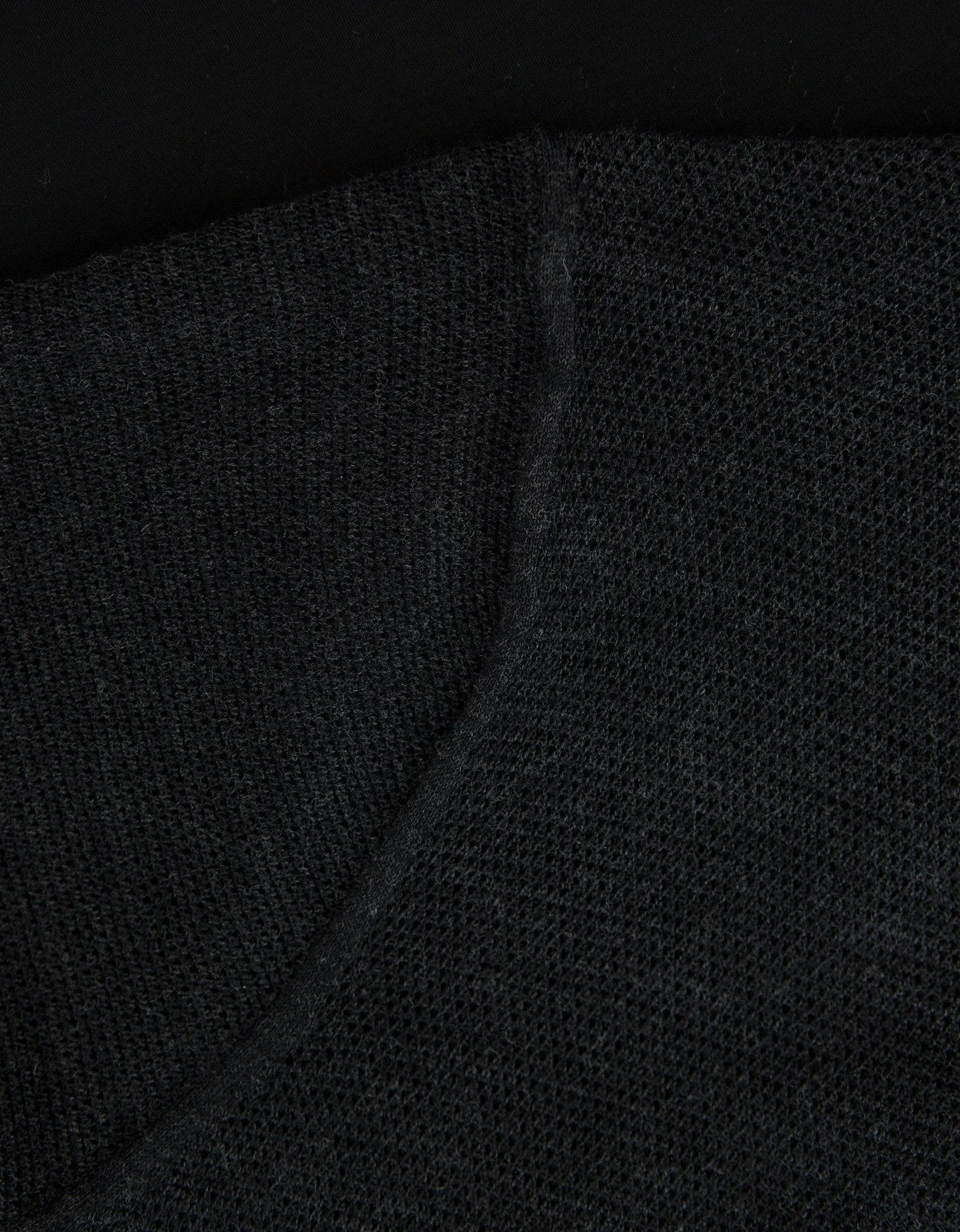 Balenciaga Grey Contrast Panel Knitted Henley Top