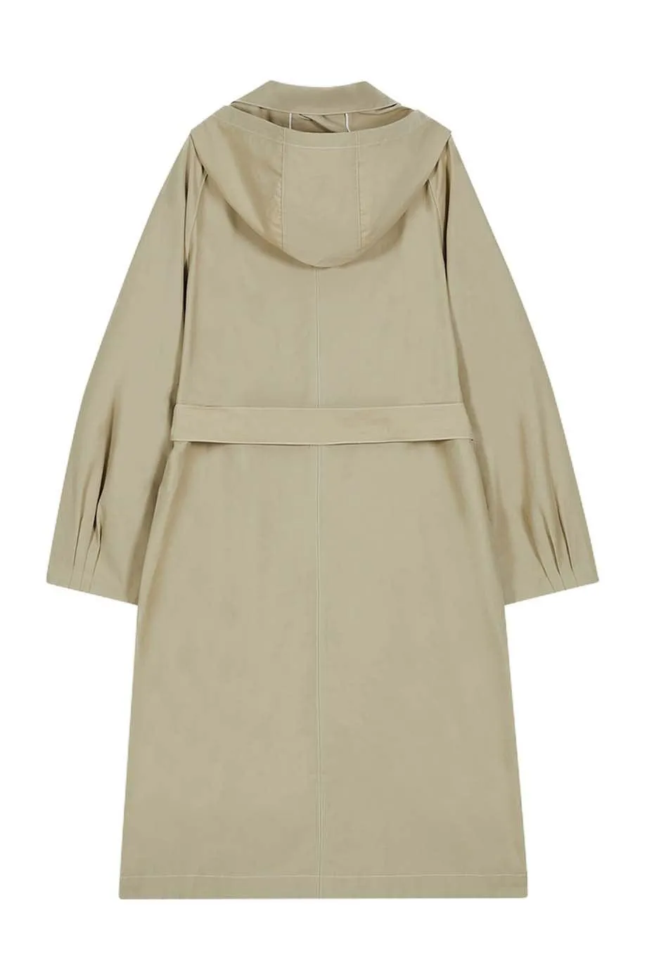 Stylish Beige Hooded Trench Coat for Men/Women