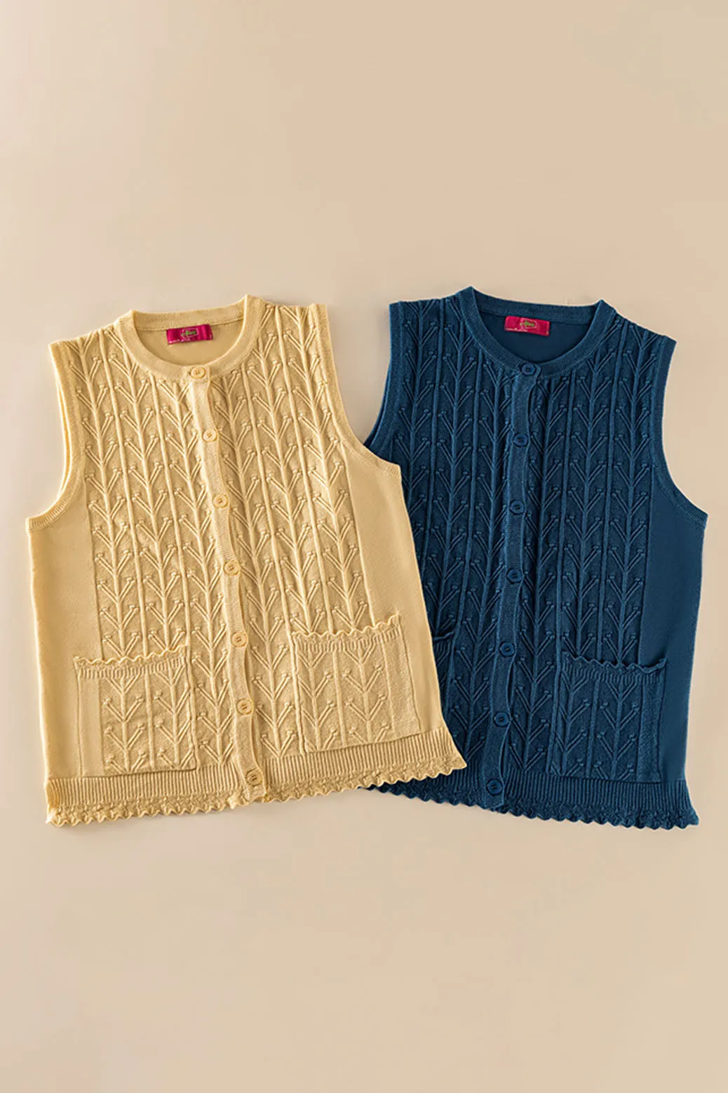 Certainly! Heres an optimized product title:

Cozy Beige Round Neck Sweater Vest for Women (23W-102-65)