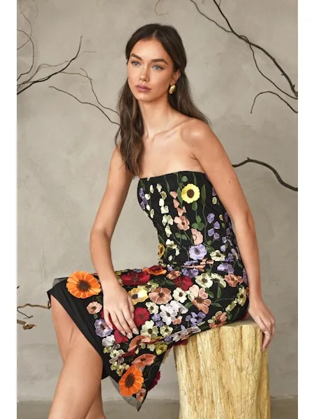 Beth 3D Floral Dress