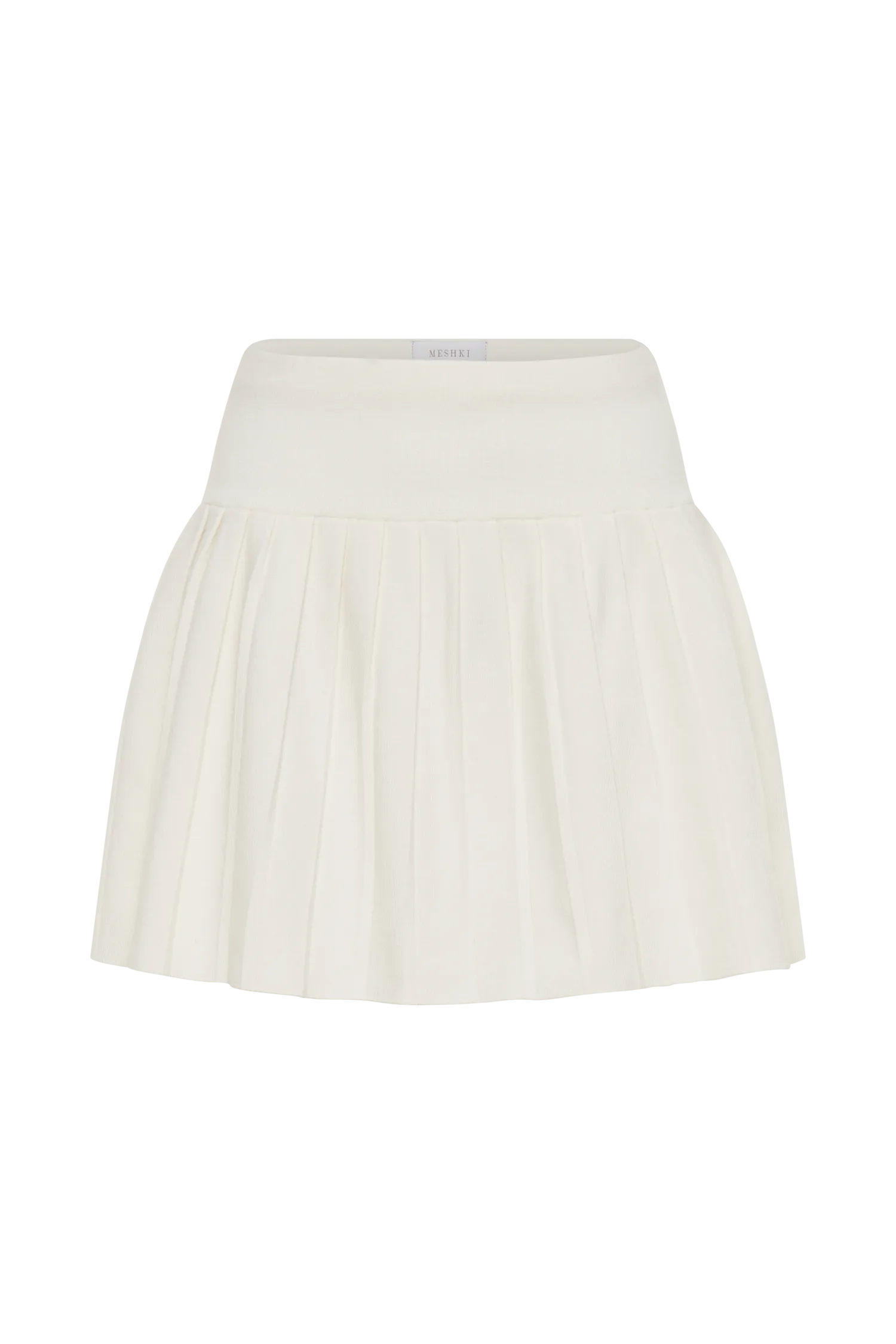 Beverly Knit Pleated Mini Skirt - Ivory