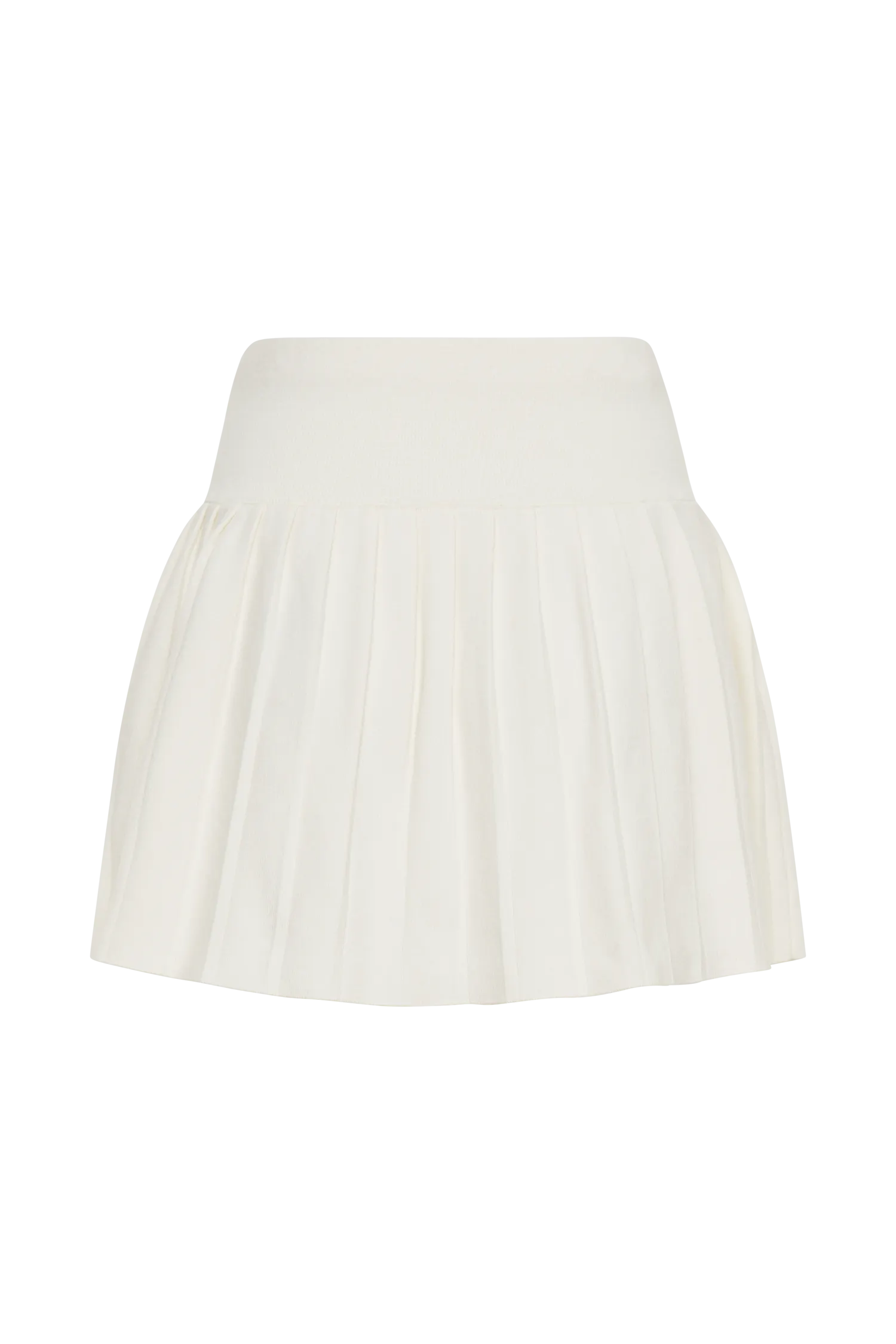 Beverly Knit Pleated Mini Skirt - Ivory