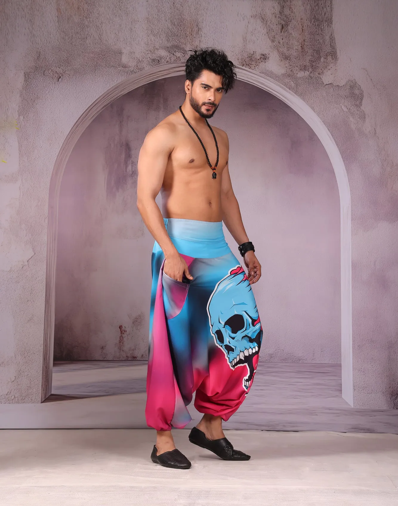 Blue Skull Unisex Harem Pant