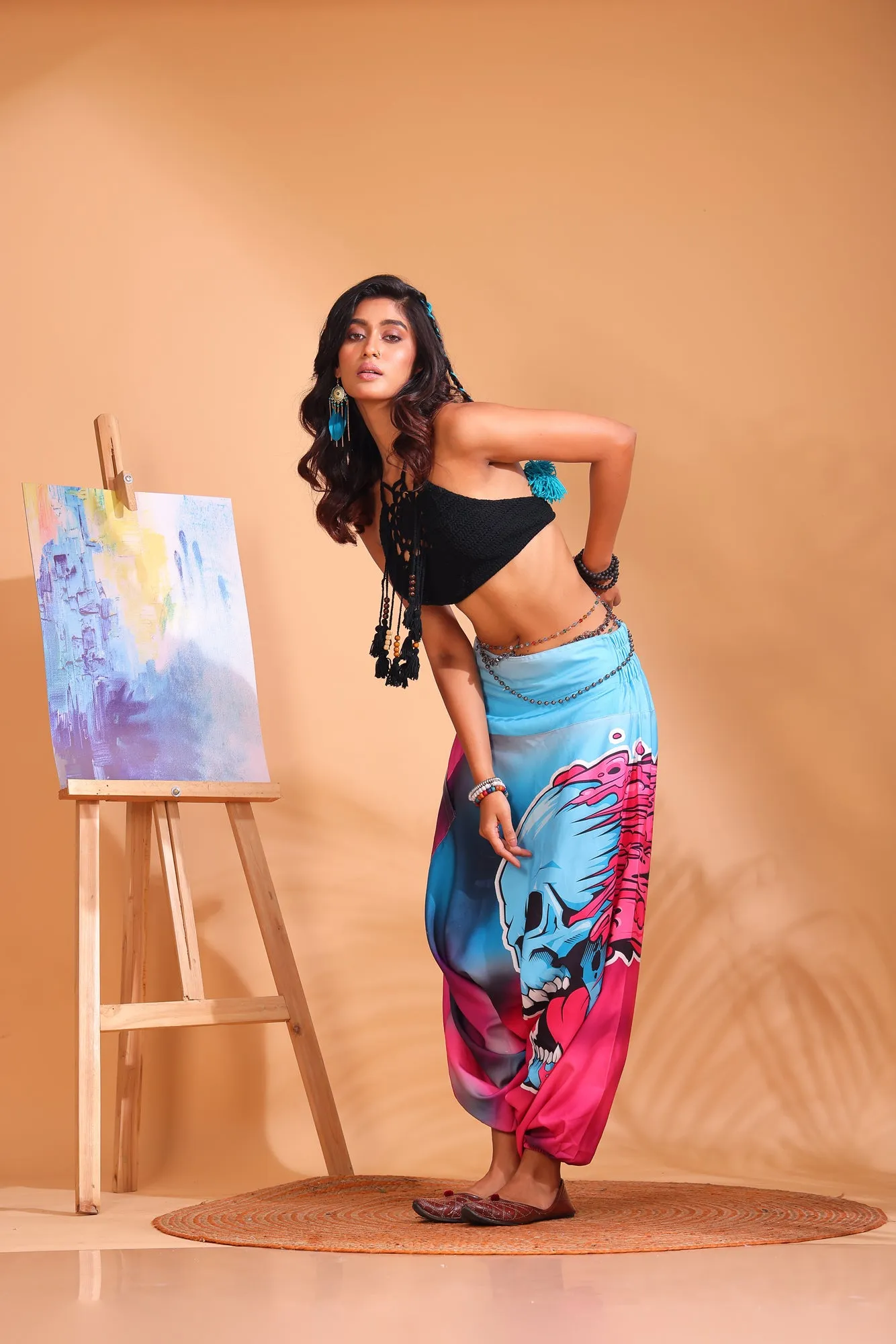 Blue Skull Unisex Harem Pant