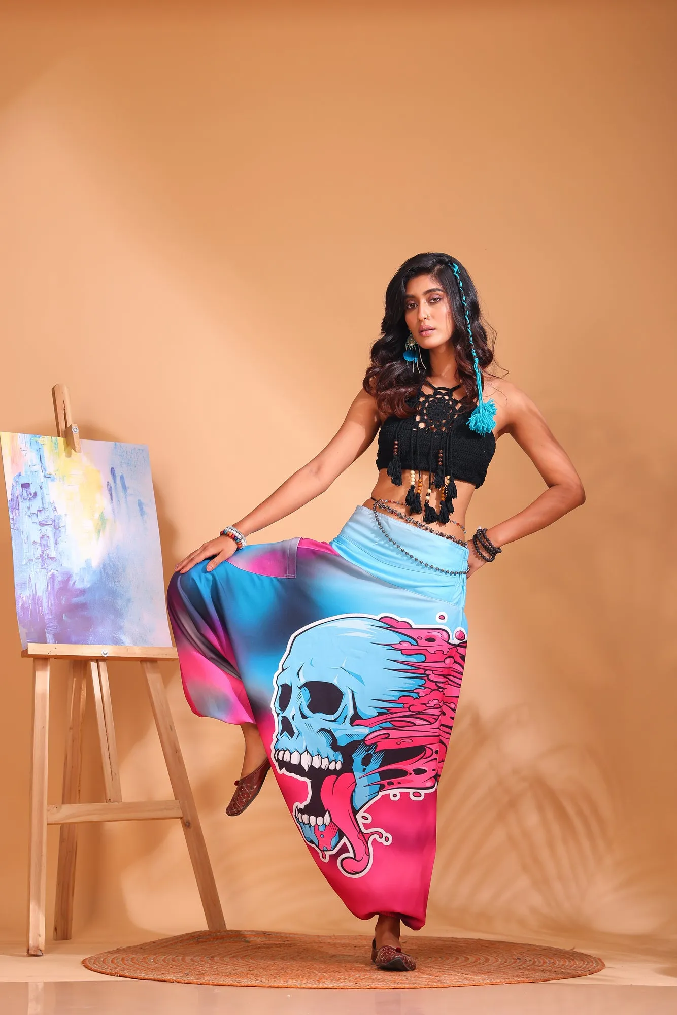 Blue Skull Unisex Harem Pant
