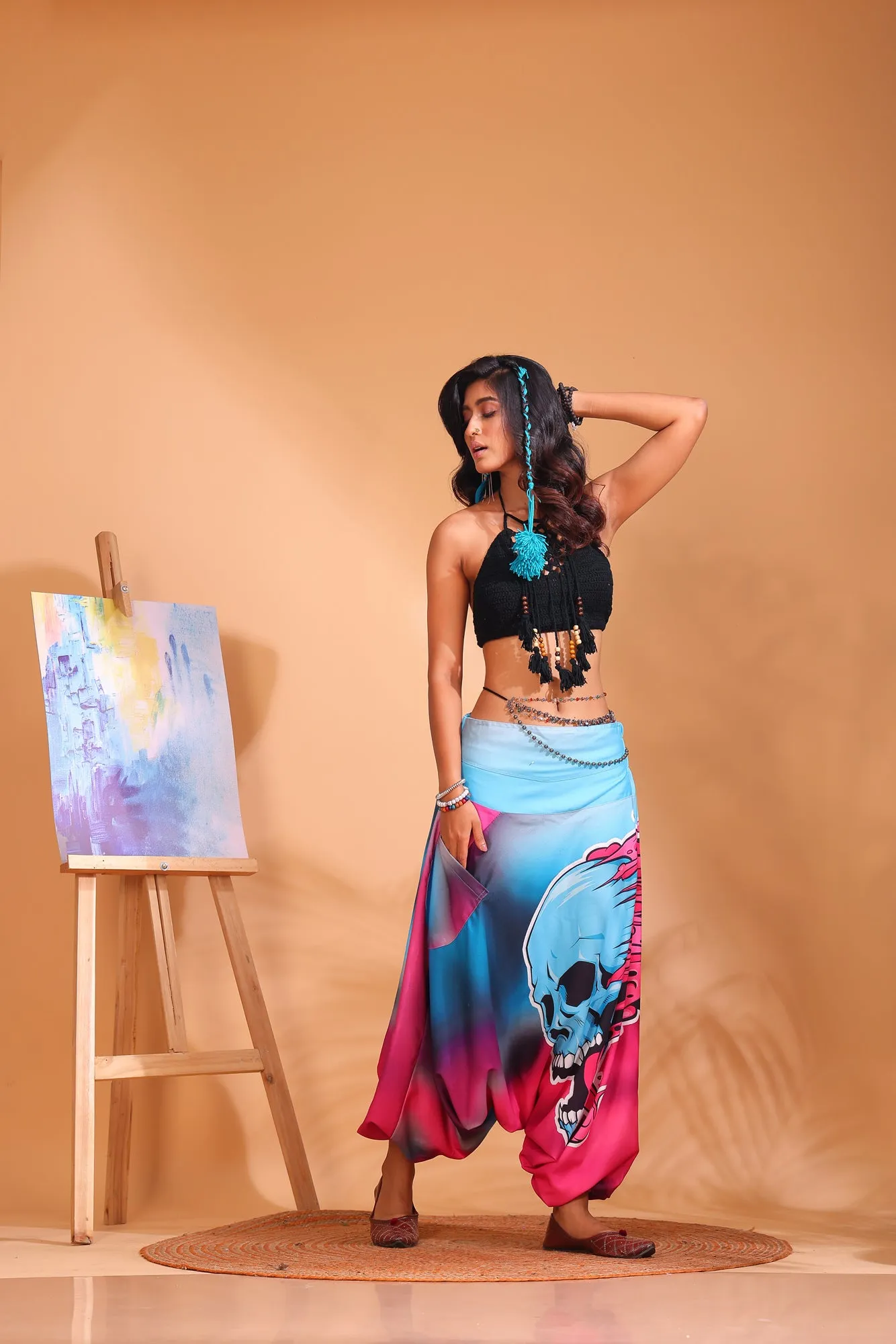 Blue Skull Unisex Harem Pant