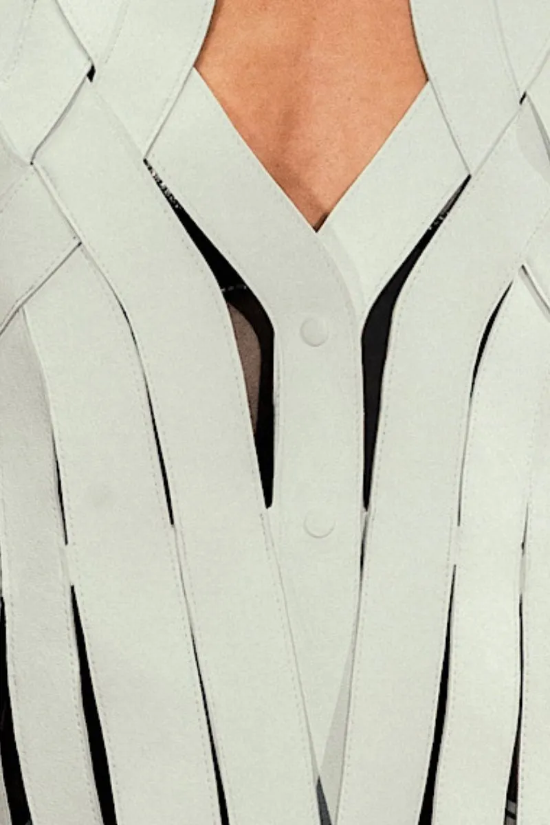 BRIANNA LEATHER VEST WHITE