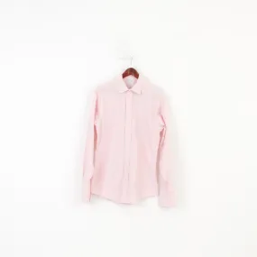 Brooks Brothers Men 34 15 1/2 L Casual Shirt Pink Long Sleeve Collar Fit Cotton Cufflinks Classic Top