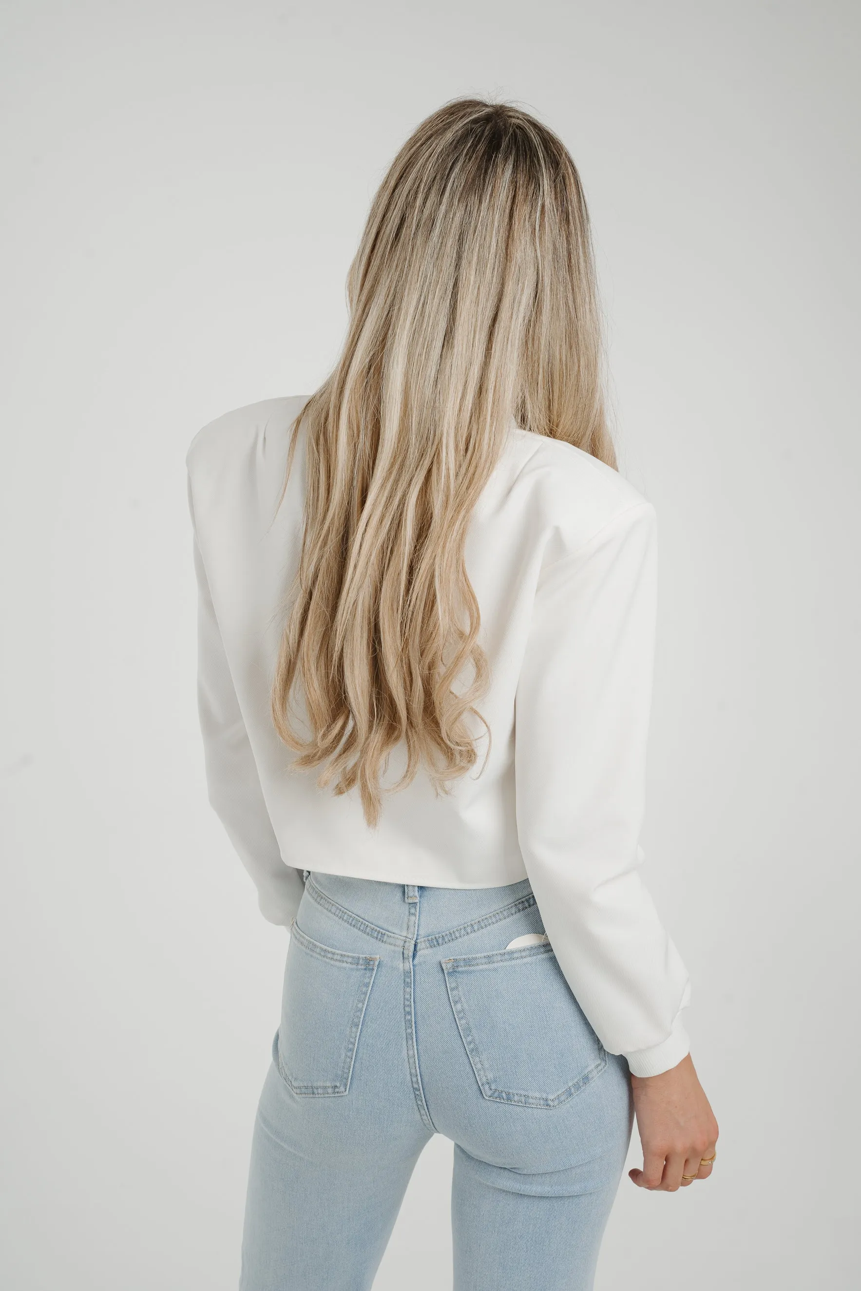 Stylish Caitlyn Bomber Jacket in Pristine White