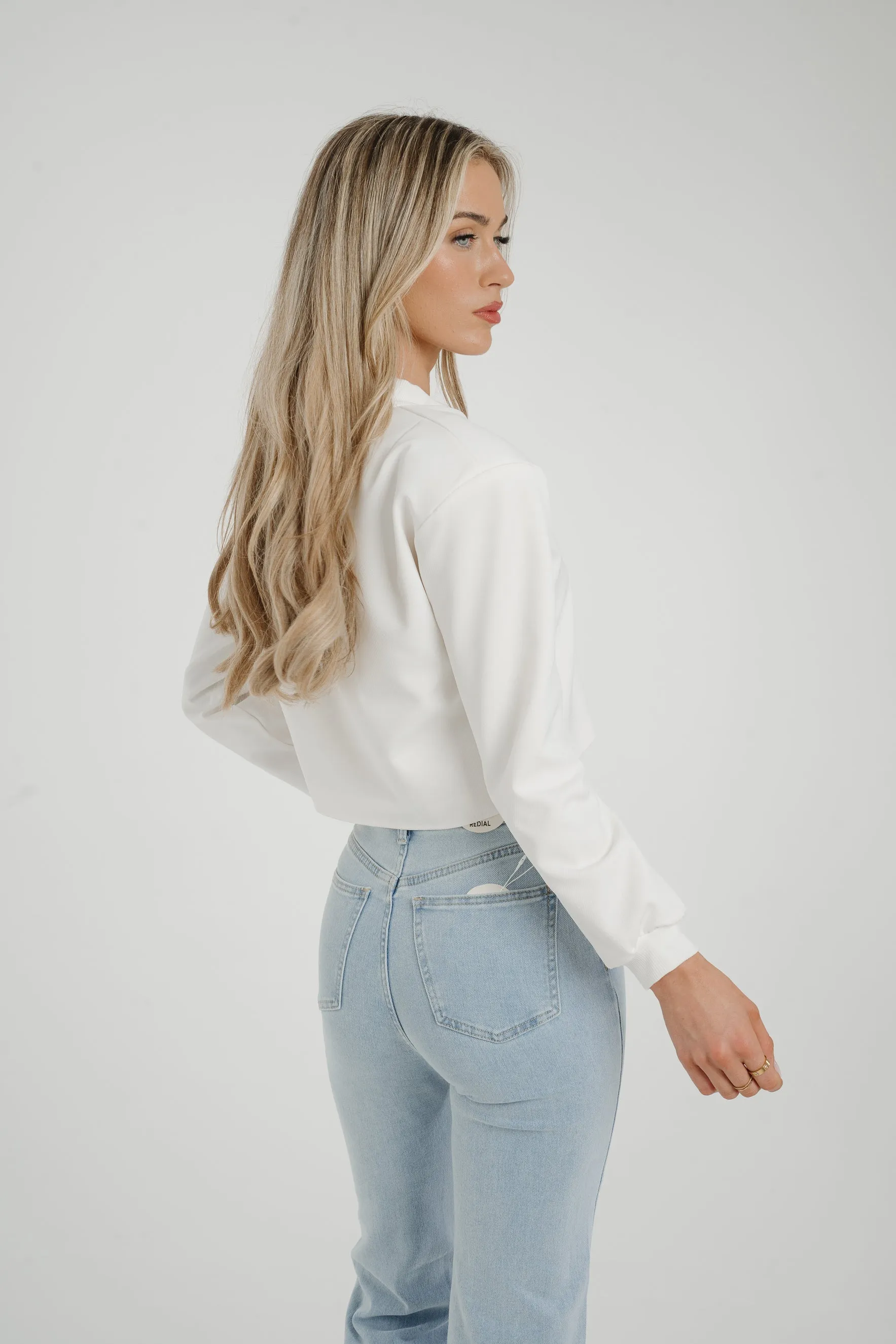 Stylish Caitlyn Bomber Jacket in Pristine White