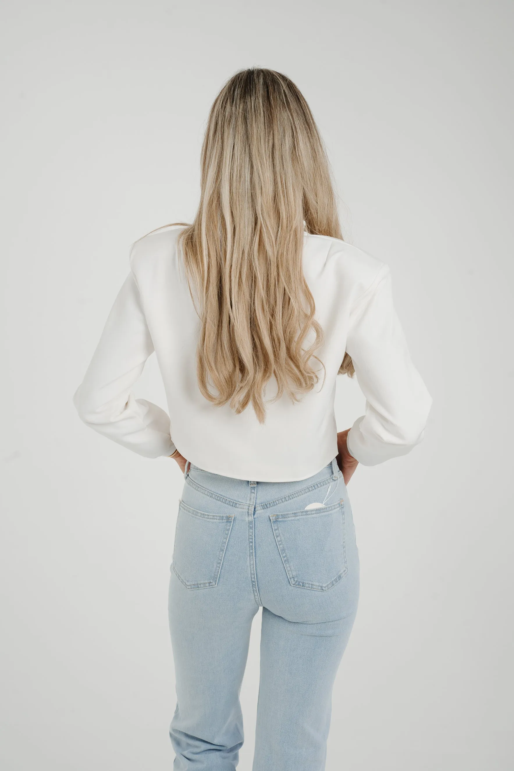 Stylish Caitlyn Bomber Jacket in Pristine White