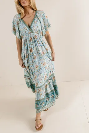 Cary Floral Dress in Blue - FINAL SALE