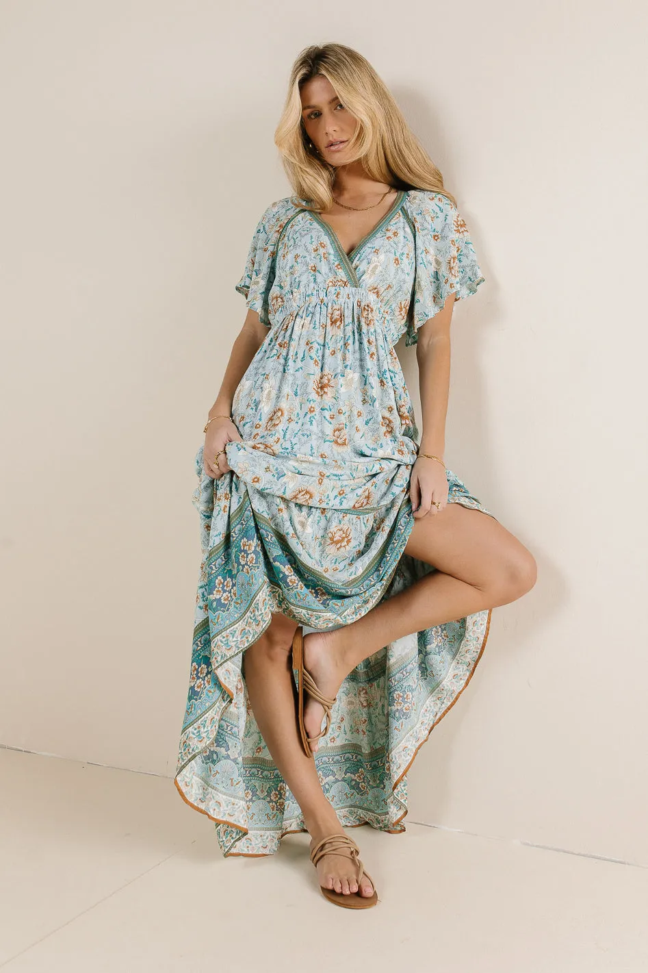 Cary Floral Dress in Blue - FINAL SALE