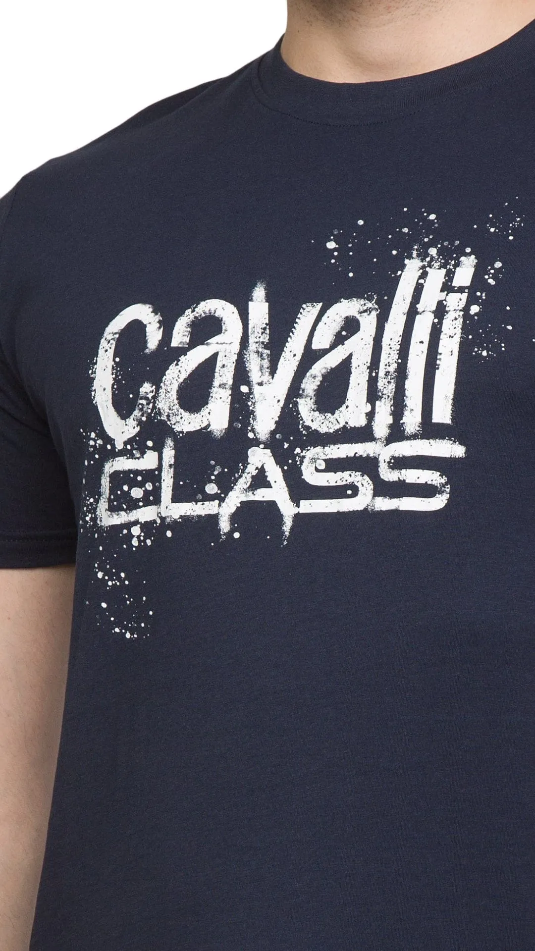 Cavalli Class  Spray Print Signature Fashion T-Shirt -