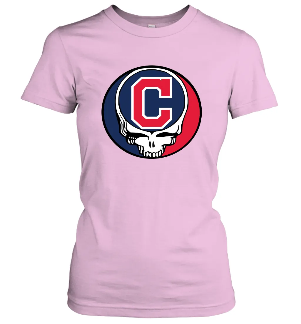 Cleveland Indians Grateful Dead Steal Your Face Baseball Womens T-Shirt