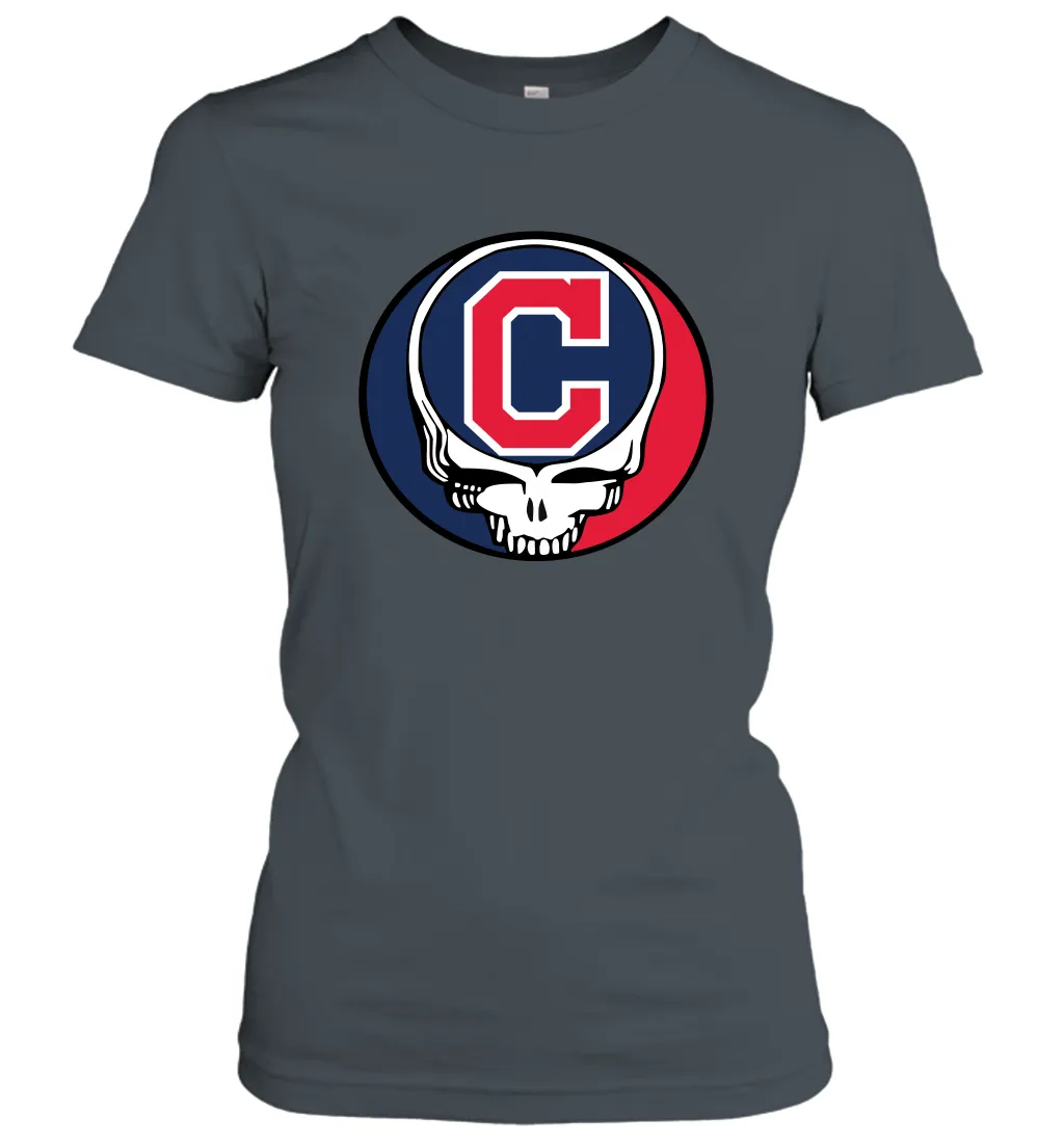 Cleveland Indians Grateful Dead Steal Your Face Baseball Womens T-Shirt