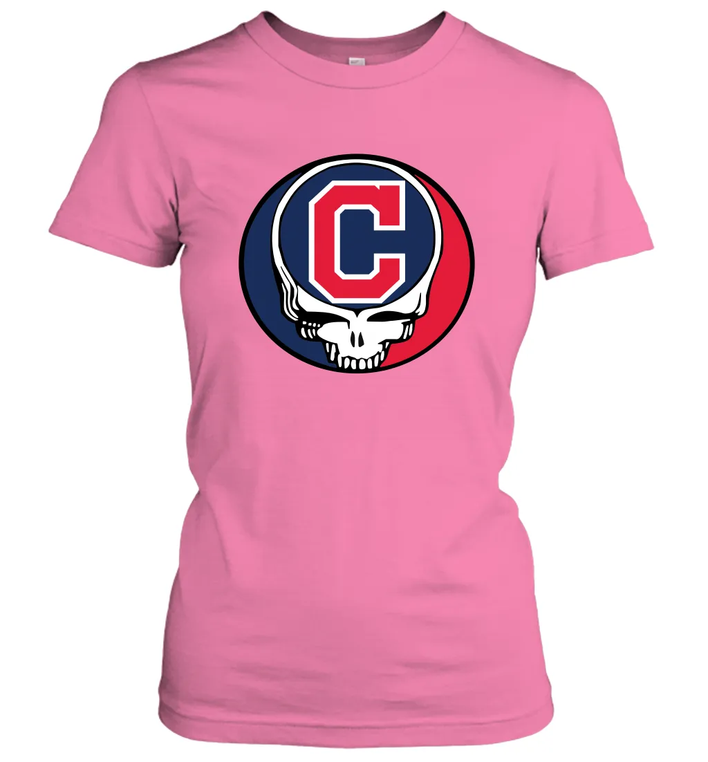 Cleveland Indians Grateful Dead Steal Your Face Baseball Womens T-Shirt