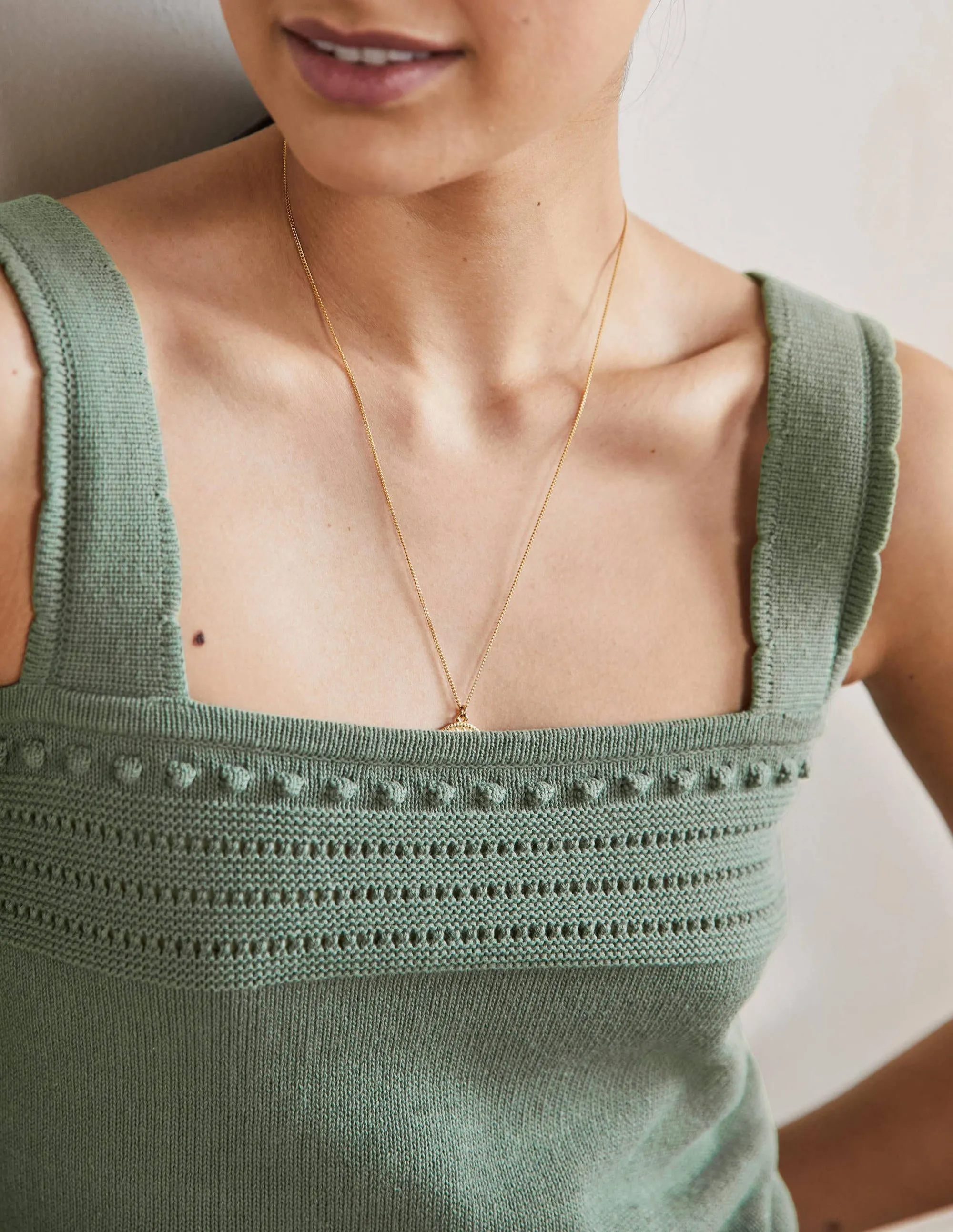 Crochet Detail Knitted Vest-Alder