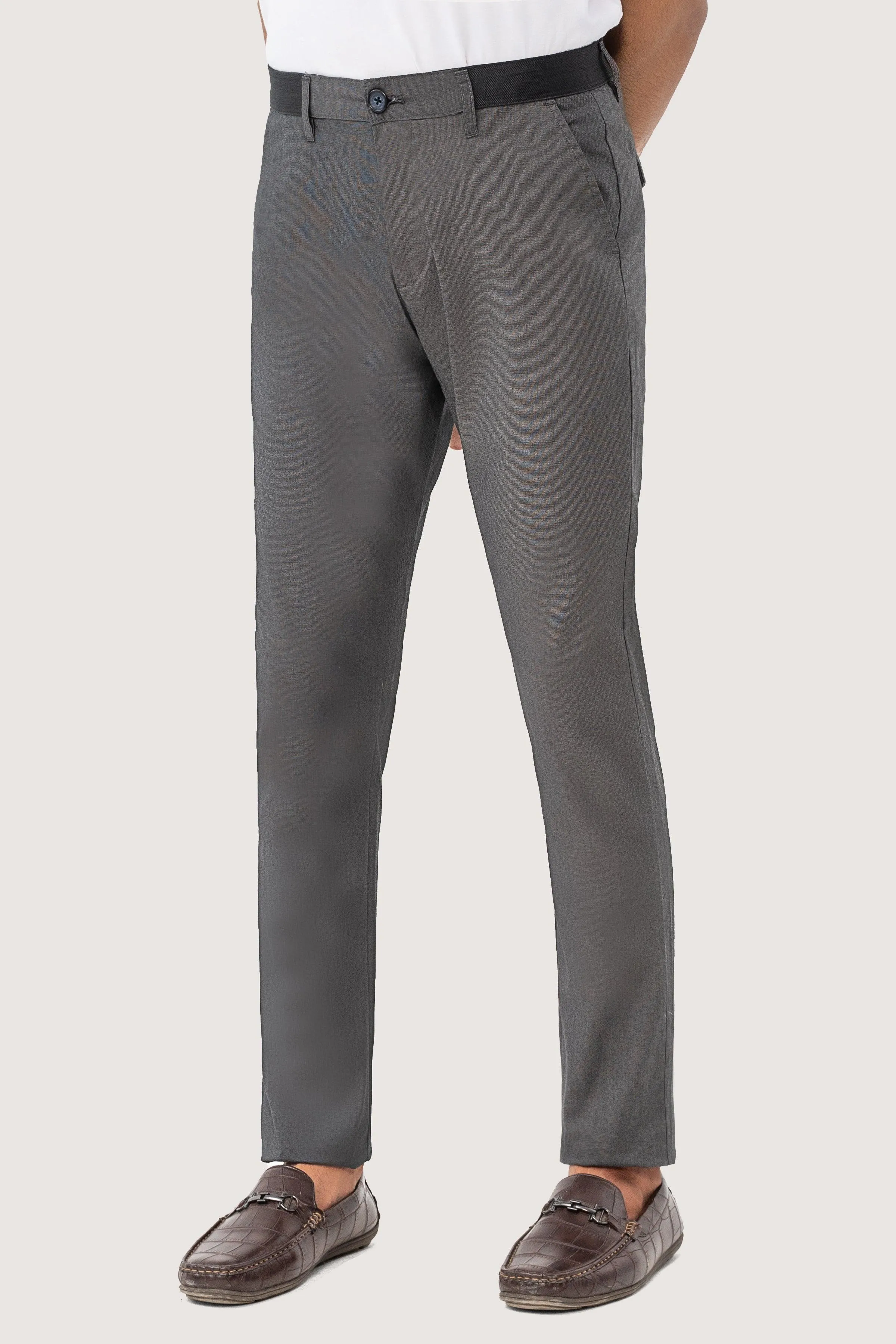 CROSS POCKET SELF TEXTURED PANT CHARCOAL