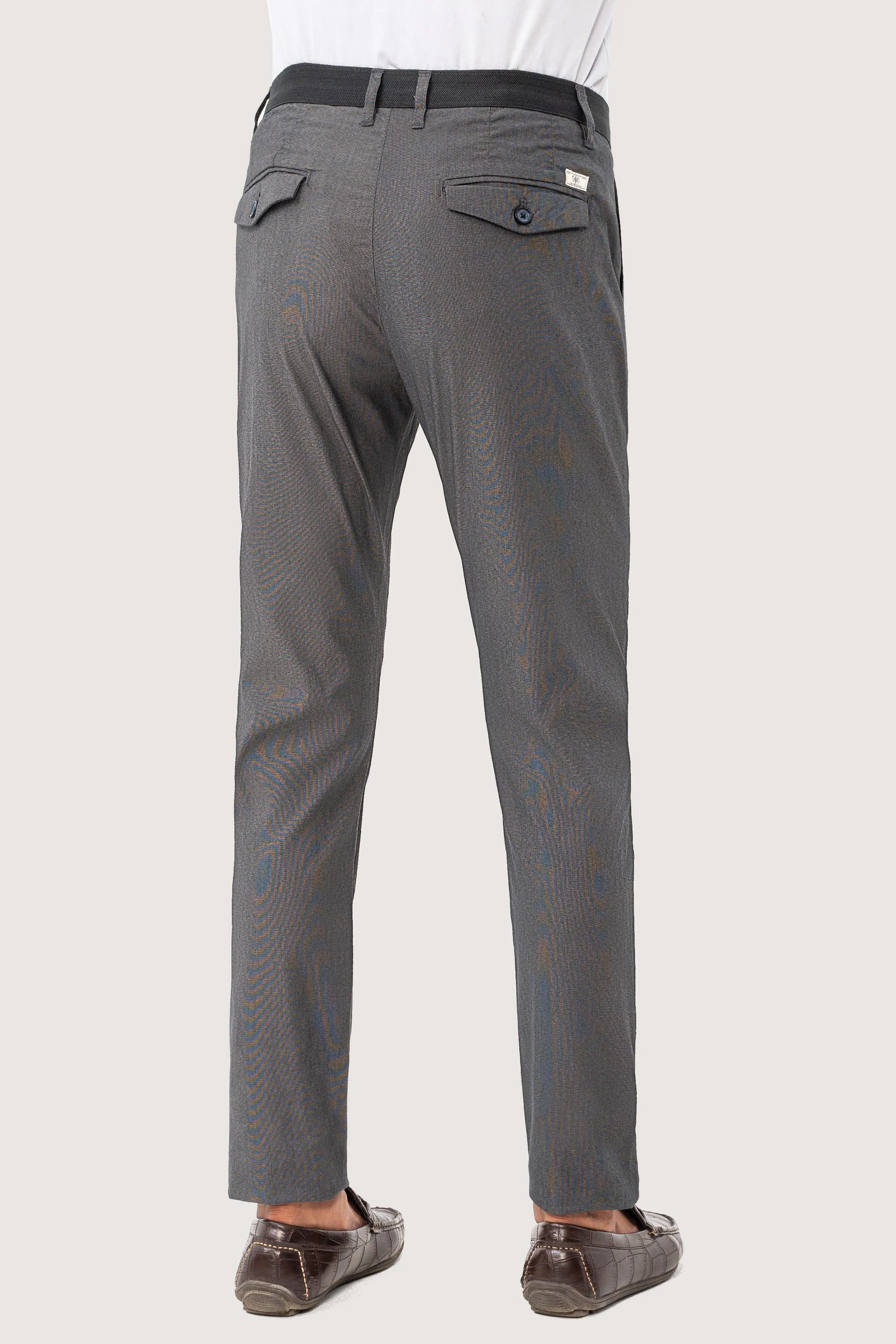 CROSS POCKET SELF TEXTURED PANT CHARCOAL