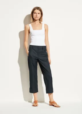 Cuffed Wide Leg Pant in Coastal Blue