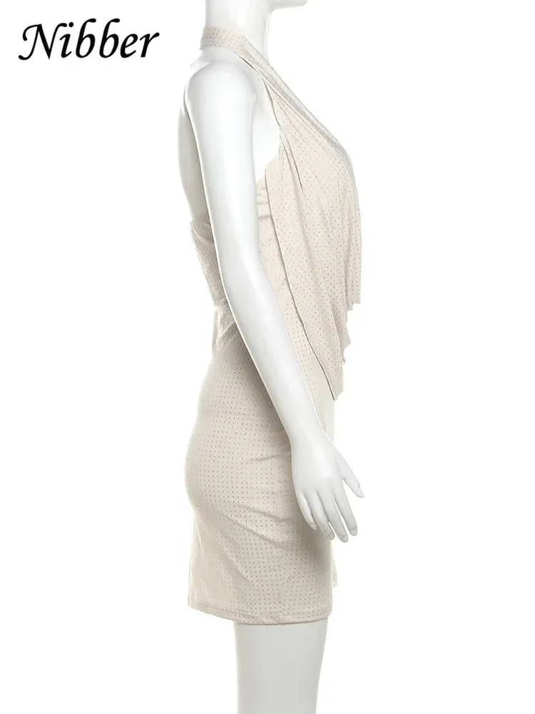 Diamond Pasted Solid Color Mini Dress Deep V-neck Strapless Plunge Bodycon Dress