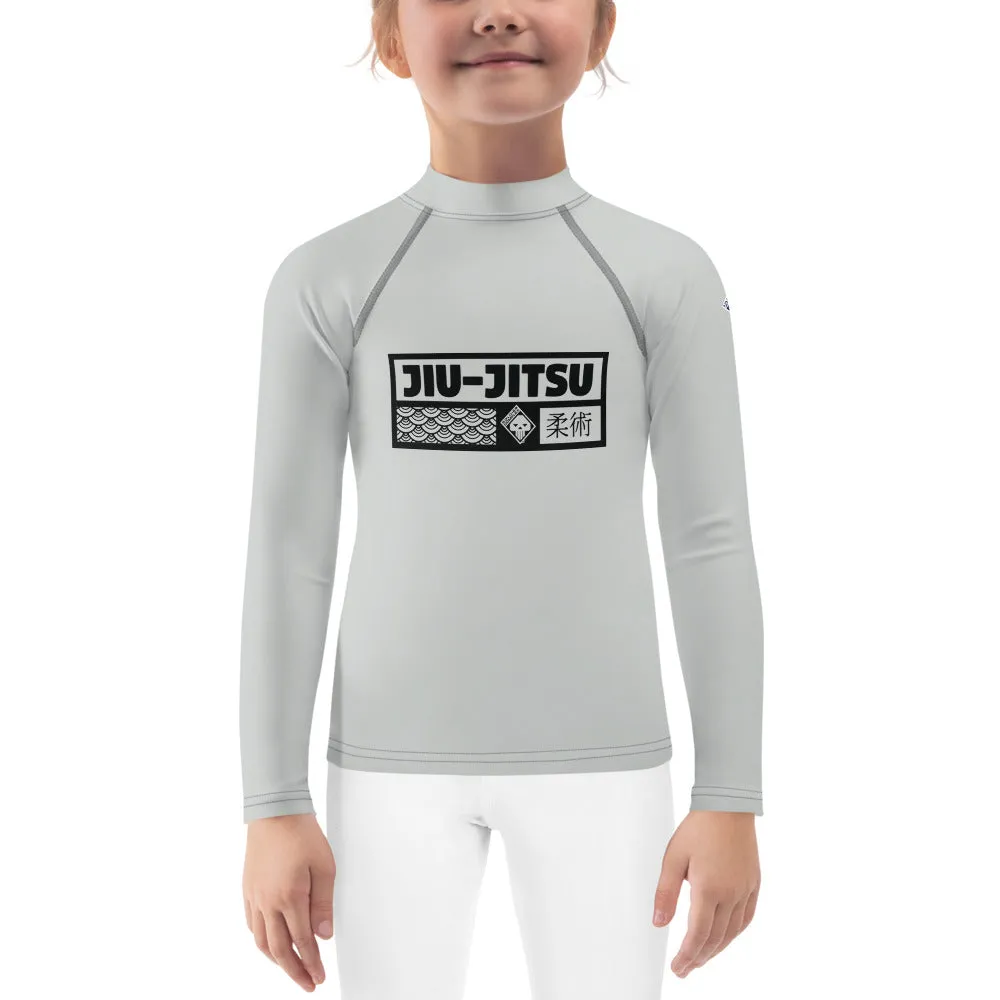 Dynamic Style: Kid's Girls Long Sleeve BJJ Rash Guard Jiu-Jitsu 018 - Smoke