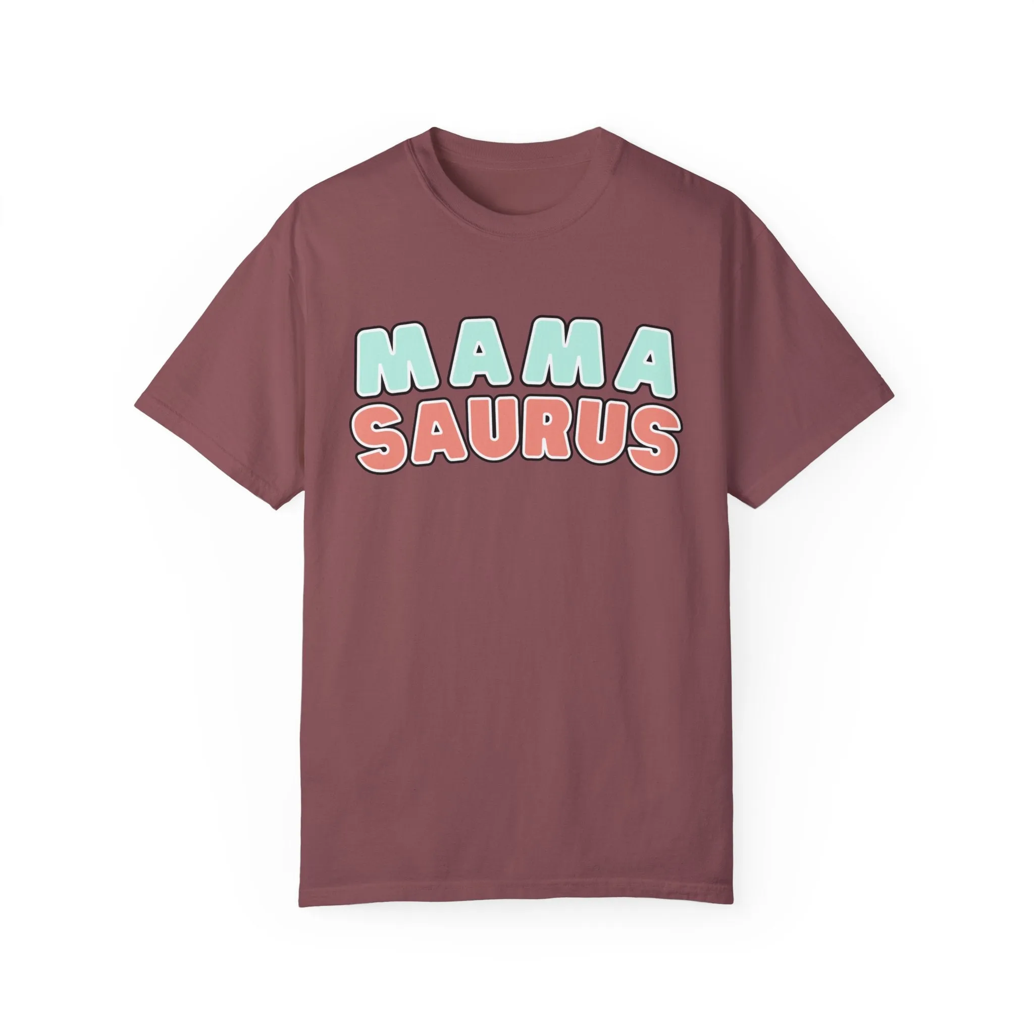 Eddy and Rita Women's Comfort Colors T-Shirt - "MAMA SAURUS" Fun Graphic Tee for Moms