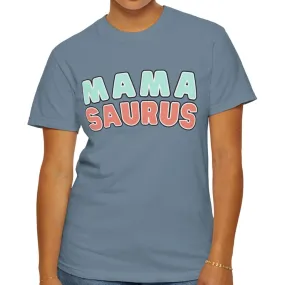 Eddy and Rita Women's Comfort Colors T-Shirt - "MAMA SAURUS" Fun Graphic Tee for Moms