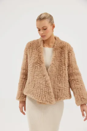 Stylish Beige Faux Valencia Jacket